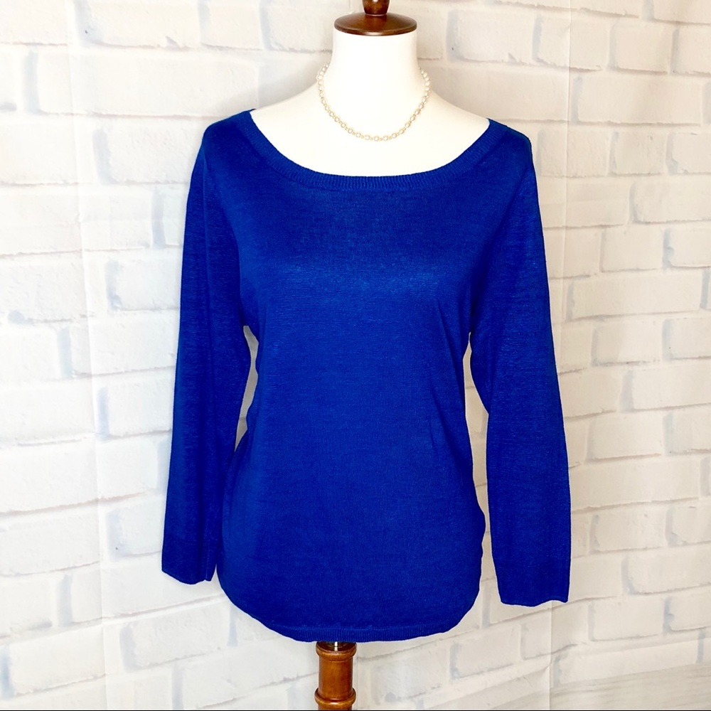 J. C R E W : 3/4 Sleeve Charley Sweater - Blue
